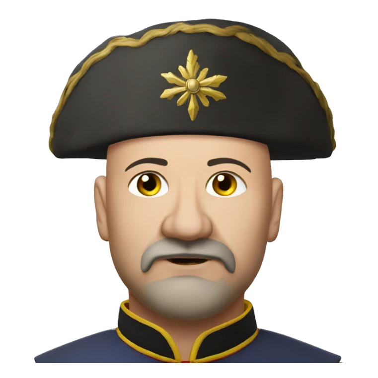 photorealistic bald Ukrainian Cossack with chub sticker