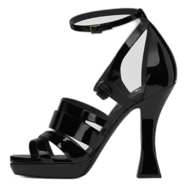Ysl TRIBUTE heel SANDAL black PATENT LEATHER sticker