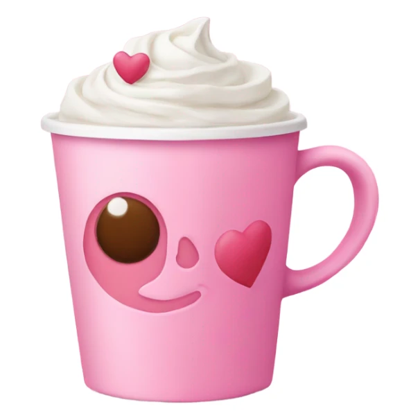 A pink coffee with pink hearts around it sticker