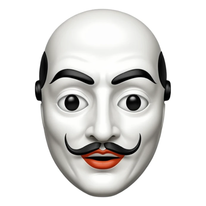 Money Heist, Dali mask (black-white), realistic sticker