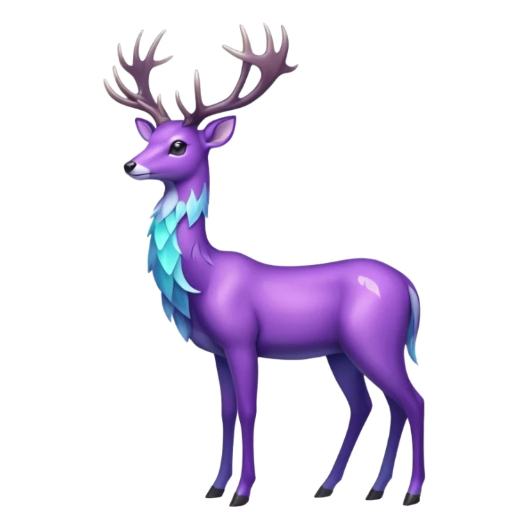 glitter purple and cian pokemon crystal deer sticker