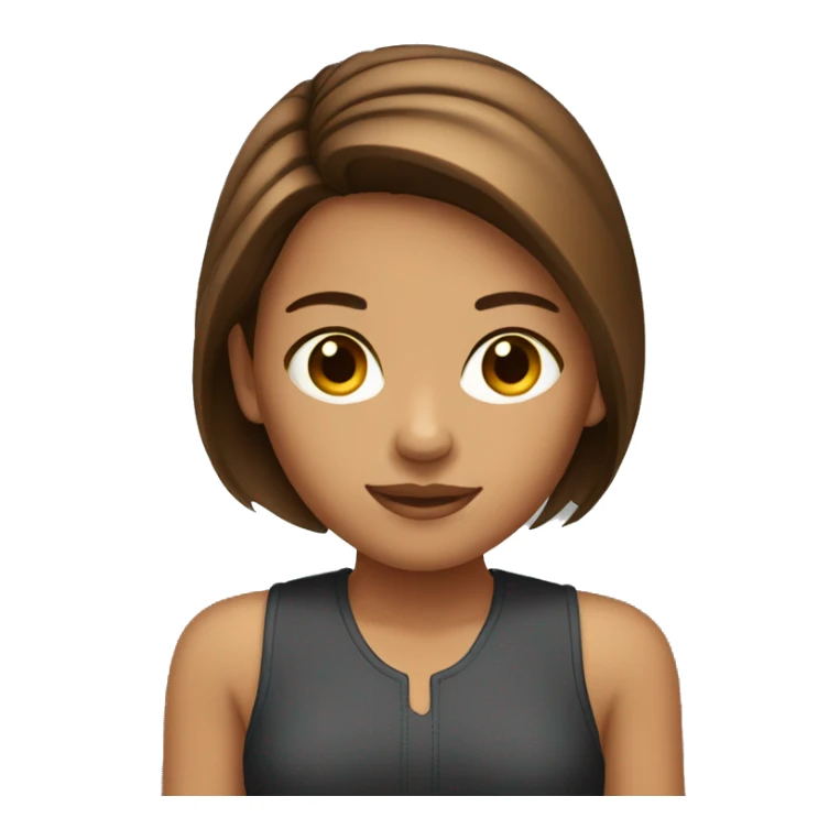 Straight taned brown hair girl sticker