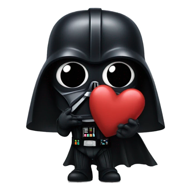 Darth Vader sending a heart kiss sticker