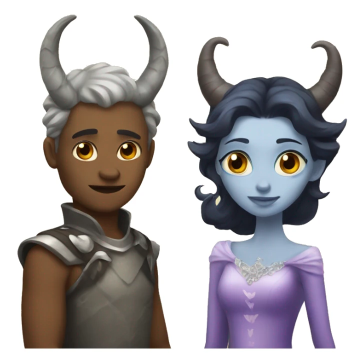 a princess and a monster with horns sticker