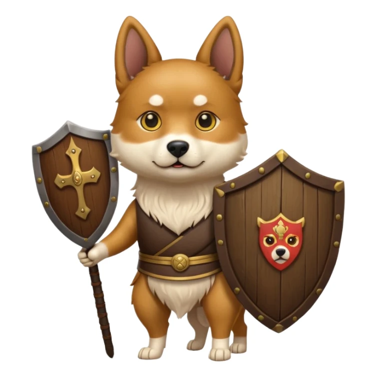 ancient korean dog with only wooden shield sticker