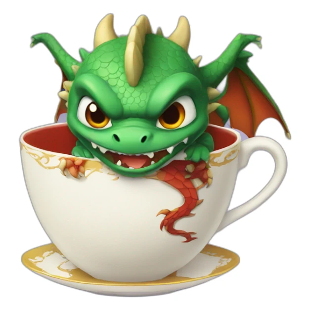 Angry dragon in the teacup sticker