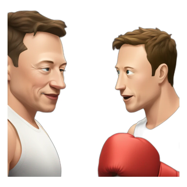 elon musk and mark zuckerburg in a boxing ring sticker