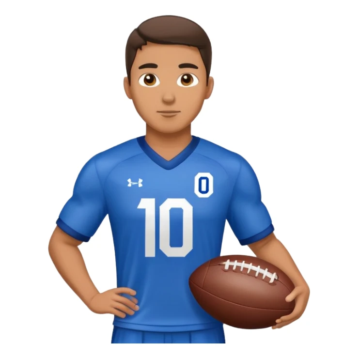 football player wearing blue jersey number 0 sticker