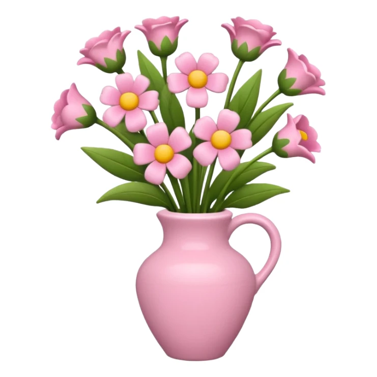 Pink aesthetic flower vase sticker