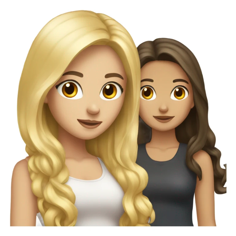 Best friends blonde girl and brunette girl sticker