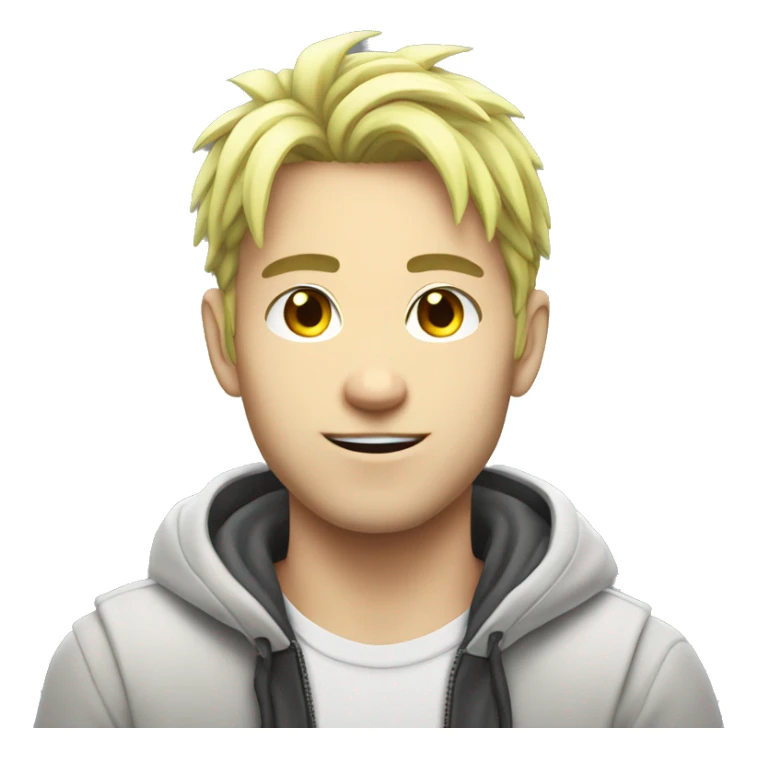 Anime gamer white guy  neon  sticker