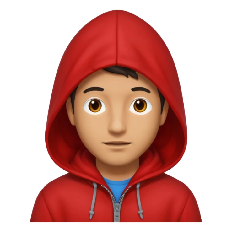 Man in red coat, hood up sticker