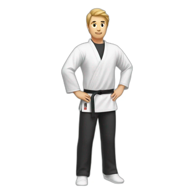 taekwondo teacher with hands behind his back sticker