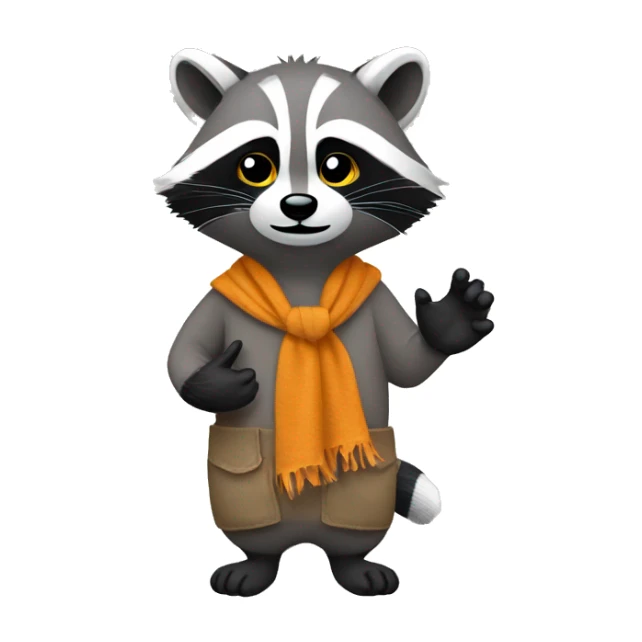 a raccoon with a rag in his hands sticker