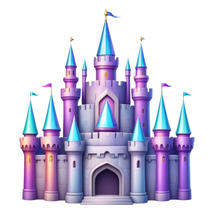 Epic divine legendary complex detailed iridescent gradients aesthetic-scenic castle sticker