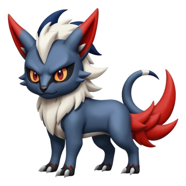 Handsome cool badass edgy Absol-Darkrai-Litten-Guilmon-Zangoose-Pokémon-Fakémon-fusion-hybrid-creature sticker