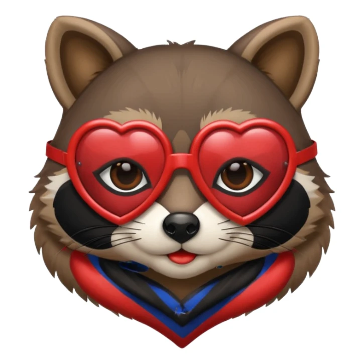 Raccoon wearing heart glasses sticker
