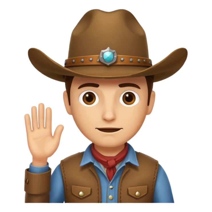 Slack emoji cowboy developer going crazy with deploy to master. Make it look like a slack emojii sticker
