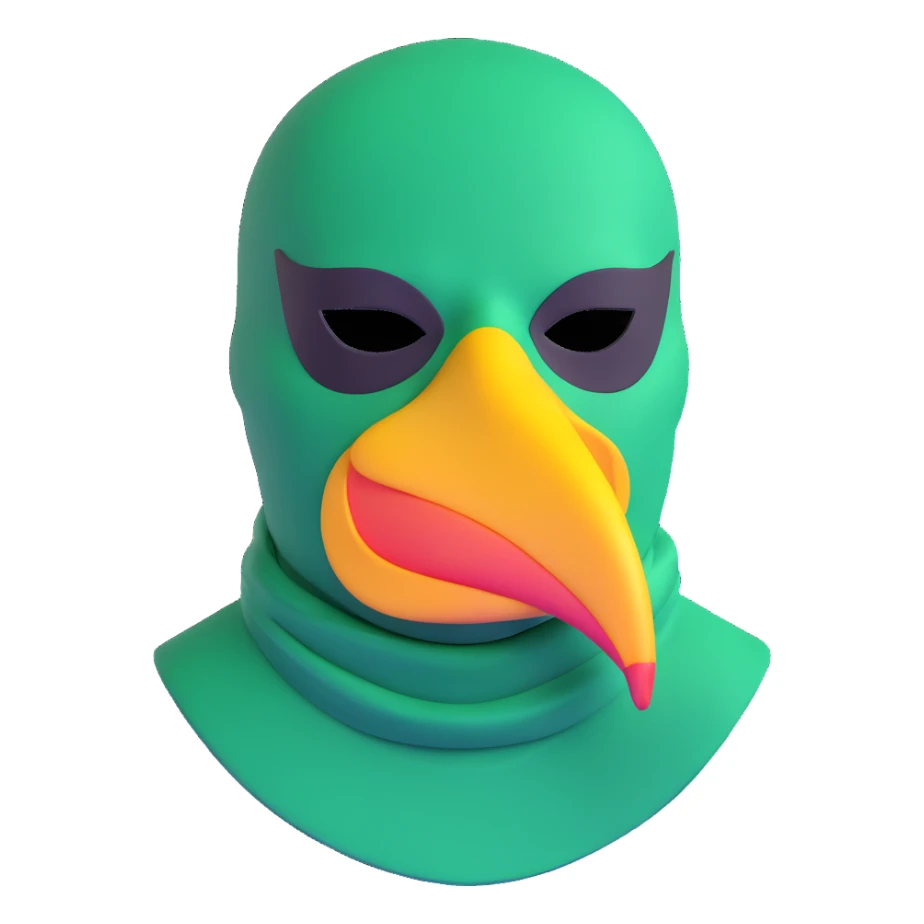 Louisiana themed ski mask with pelican and bayou design sticker