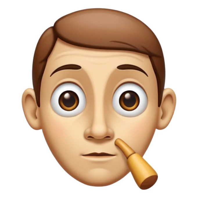 pinocchio liar with a long narrow nose of wood sticker