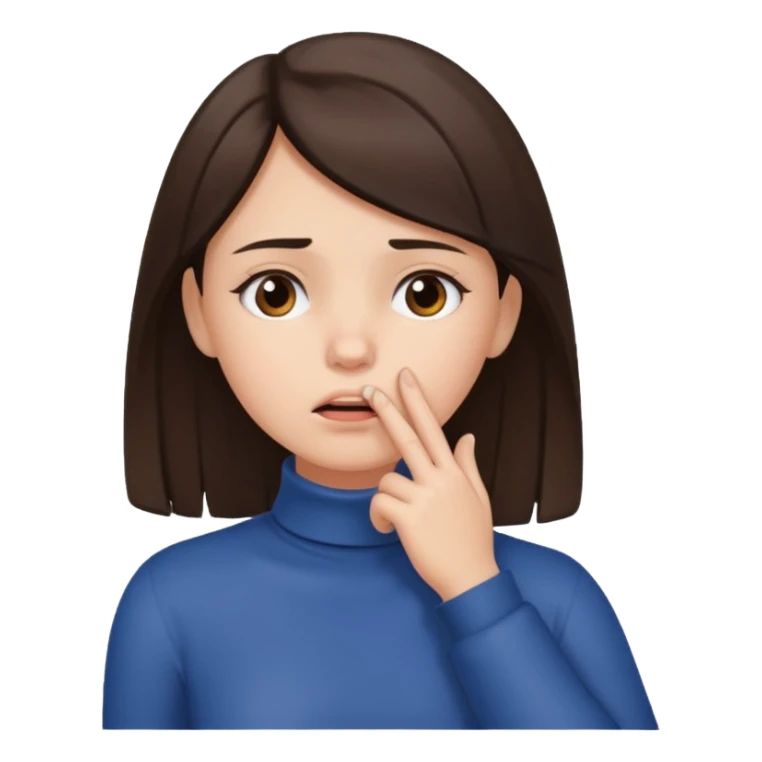 Brunette girl with hand on throat sticker