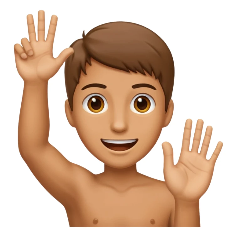 😆excited face like this with a hand next to it that is flexed towards the face sticker