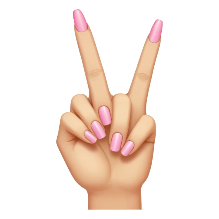 light tan hand with long pink straight nails holding up a middle finger  sticker