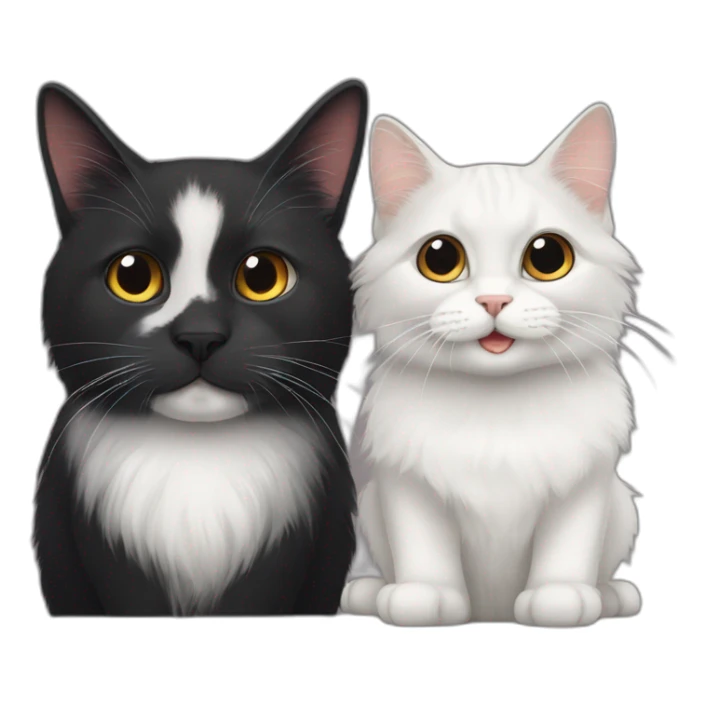 Black rabbit and british longhair cat sticker
