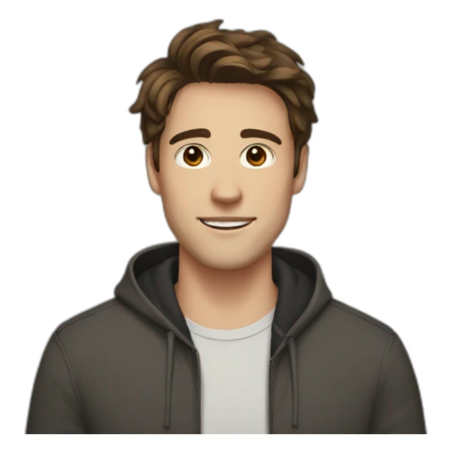 guy with brown hair, medium length hair, in his 20s sticker
