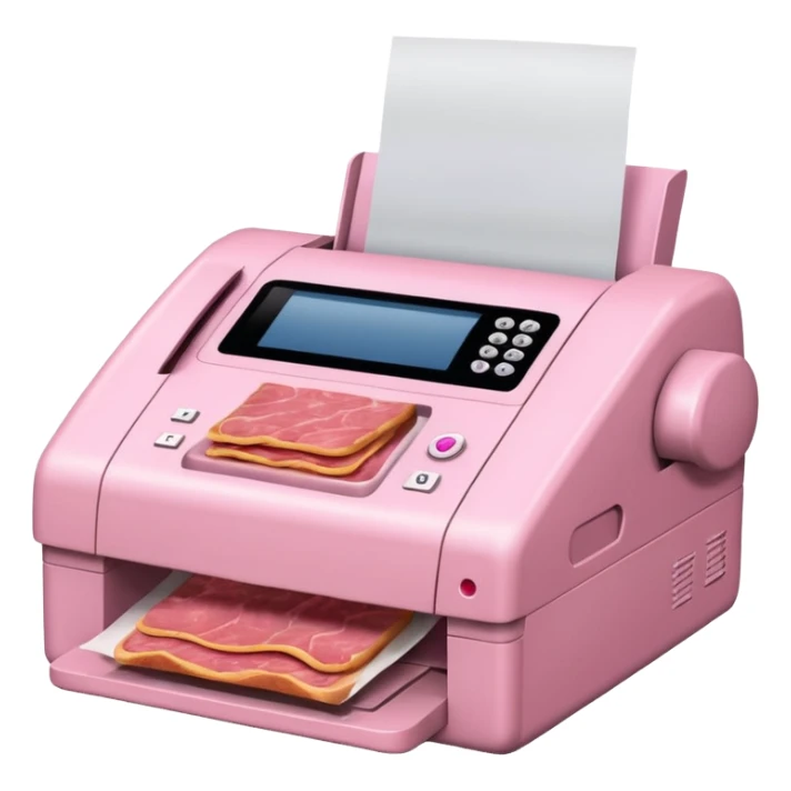 fax machine made of spam meat sticker