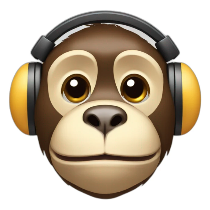Monkey with dog snout and headphones sticker
