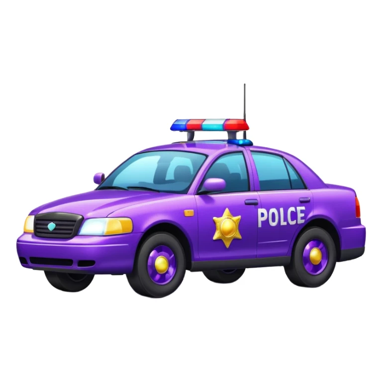 glitter purple police car light sticker