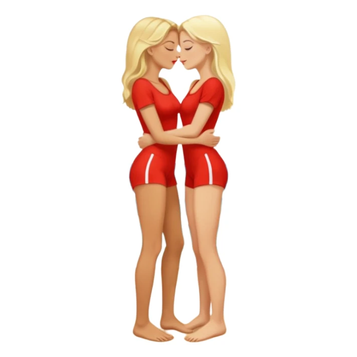 two beautiful blonde women kissing barefoot sticker