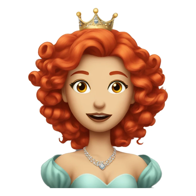 Pretty Queen with red hair blowing a kiss sticker