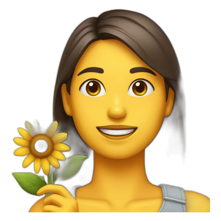 CHICA CON GIRASOL EN LA MANO sticker