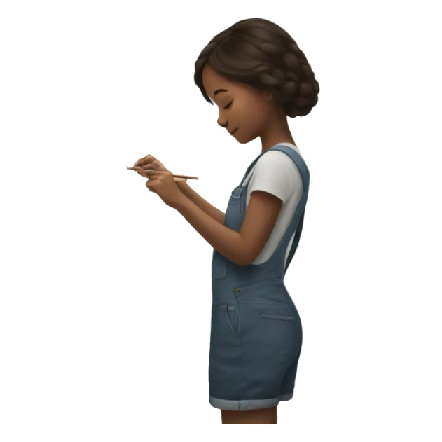 Girl painting on canvas sticker