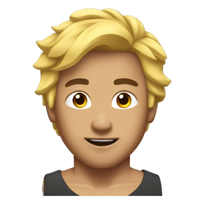 muscular asian personal trainer golden hair sticker