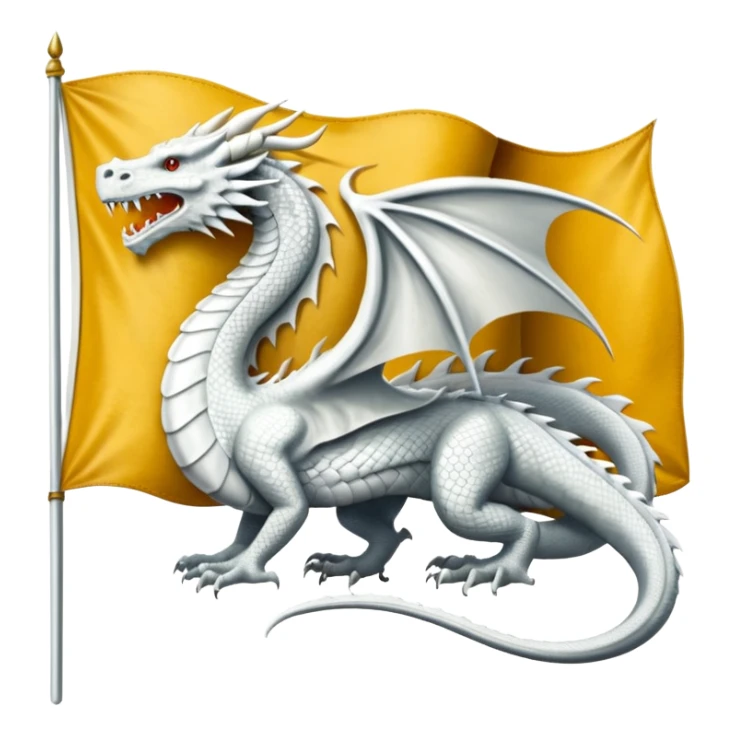 Create a flag with a red background and a white dragon like the red dragon of the welsh flag, but instead of back legs it has just a tail. This is the flag of the Anglo-Saxons sticker