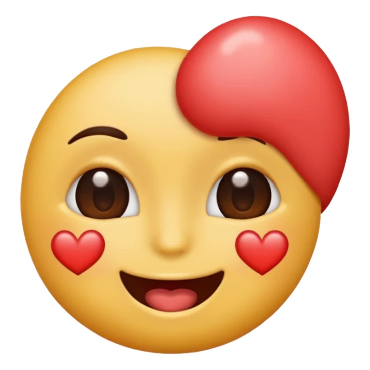 Blushing kissing emoji with heart eyes  sticker