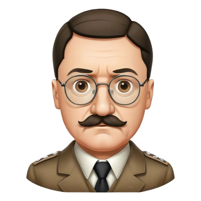 adolf hitler make his mustache smaller add glasses and make the mustAche only under the  nose less mustache sticker