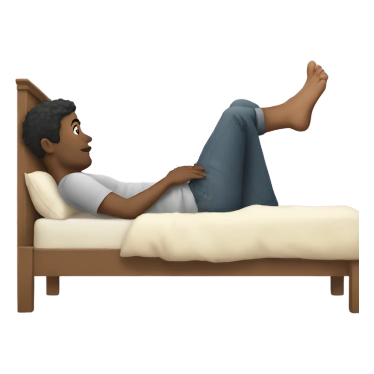 someone blushing and kicking their feet while laying on the bed sticker
