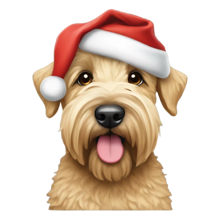 wheaten terrier in a santa hat sticker