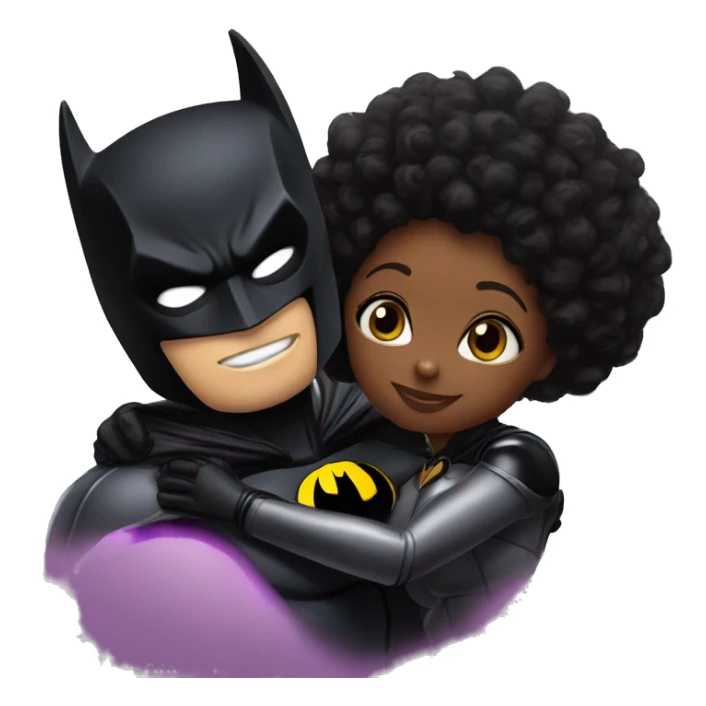 Batman hugs afro catwoman sticker