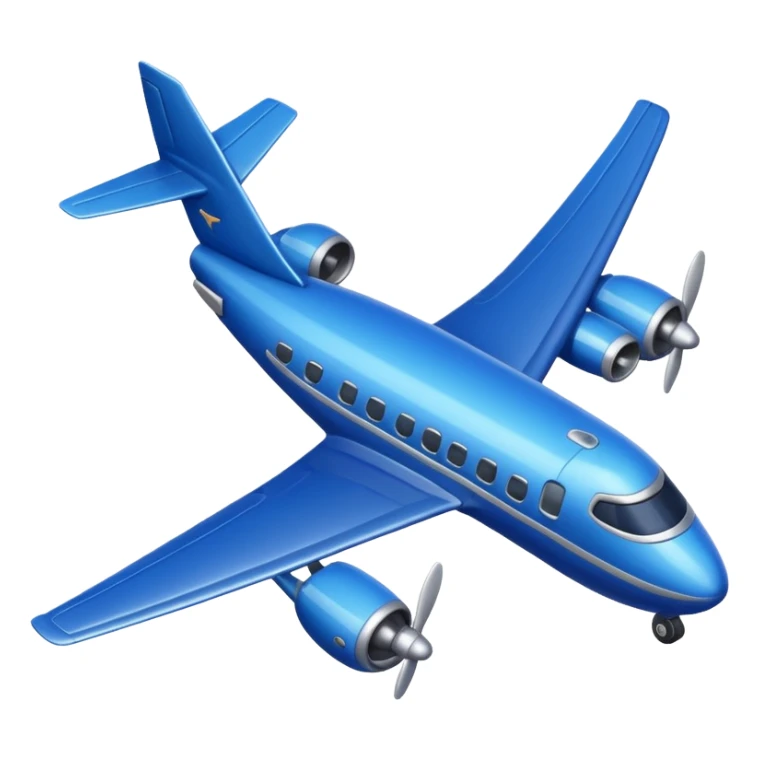 A fully coloured dark blue plane more like an emoji sticker