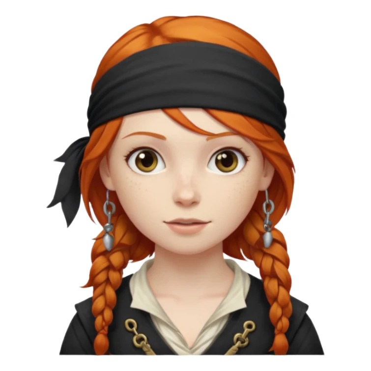 ginger hair pirate girl sticker