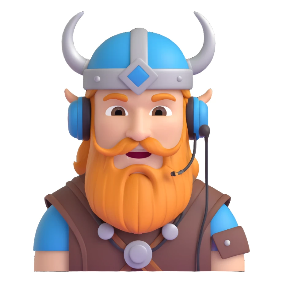 viking gamer, viking helmet, headset, playful look sticker