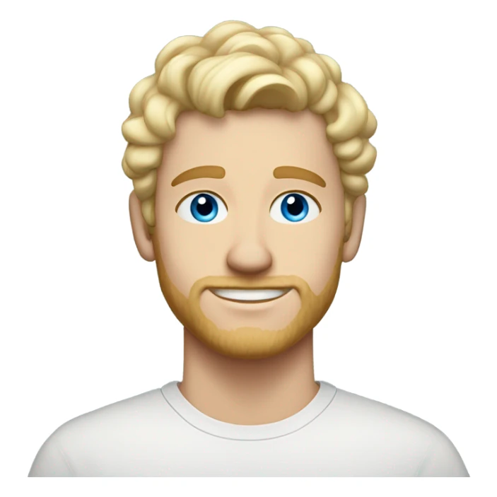 3/4 profile light curl blonde 30yo man blue eyed pale skin sticker