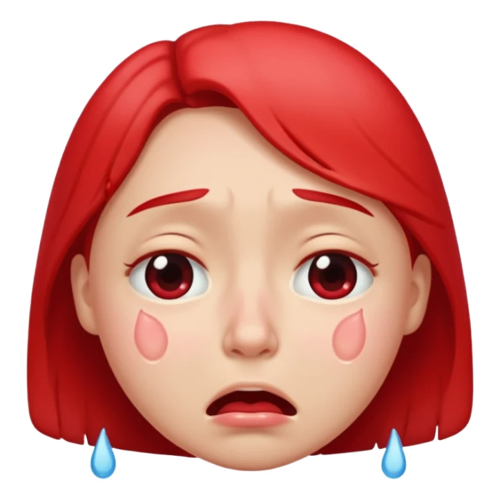 A very very very very loudly crying rolling on the floor face sticker