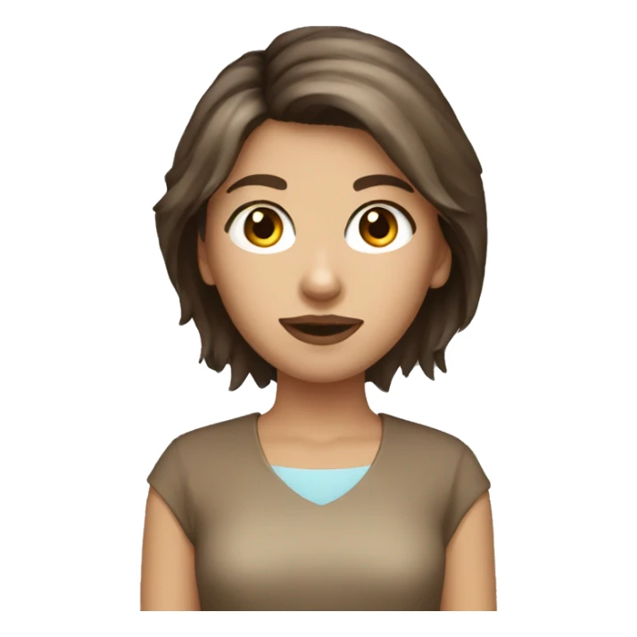 Brown haired tan blue eyes girl with a wolf haircut sticker