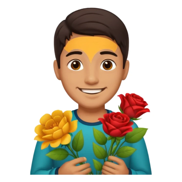 Cute Mexican guy giving you flowers sticker